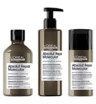 L'oral Professionnel Serie Expert Absolut Repair Molecular Shampoo, Rinse-off Serum and Leave-In Cream Routine