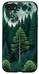 Coque pour iPhone SE (2020) / 7 / 8 Forêt Nature Montagne Lune Vert Arbre Pin Aventure Randonnée