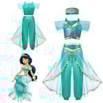 Disney Kids Snödrottning Elsa Anna Cosplay Prinsessklänning Kostym Frozen Flickor Halloween Jul Karneval Fest Förklädnad Outfit 1pc Jasmine Dress 5T(Tag 120)