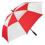 X-brella Parapluie de golf de qualité supérieure résistant au vent à ouverture automatique, Rouge, Classique