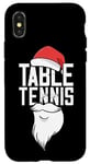 Coque pour iPhone X/XS Tennis De Table Chapeau De Noël Père Noël Ping Pong Tennis