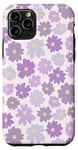 Coque pour iPhone 11 Pro Motif floral rétro lilas lavande violet clair