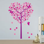 Flowering Pink Love Tree Vinyl Wall Art