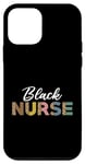 Coque pour iPhone 12 mini Noir infirmière motif léopard afro infirmières infirmières noir fierté soins infirmiers