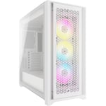 Corsair iCUE 5000D RGB Airflow True White ATX MidTower Gaming Case Tempered Glass, 3X120mm A-RGB Fan Pre-installed, CPU Cooling Support Upto to 170mm, GPU Support Upto 400mm, 7+2(Horizontal) PCI Slot, 360mm Radiator Supported, Front I/O: 2X