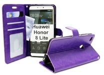 Crazy Horse Wallet Huawei Honor 8 Lite (Lila)
