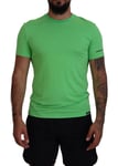 DSQUARED2 T-shirt Green Modal Short Sleeves Crewneck Men Top IT48/US38/M 180usd