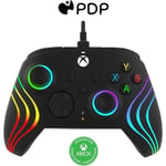 Pdp Afterglow Xbx Wave Filaire Manette Noir pour Xbox Series X|S,Xbox One,Licence Officiel