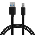 CELLONIC® USB cable (LONG CONNECTOR) 1m compatible with Ulefone Armor 10 5G, 9, 9E, 8, 7, 7E, 6, 6E, 6S, 3, 3W, 2, X8 Charging Cable USB C Type C to USB A 3.0 Data Cable 3A Black PVC Lead USB Wire