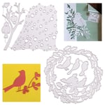 GORGECRAFT 2pcs Metal Cutting Dies Birds Carbon Steel Embossing Stencil Flower Bird Lace Edge for DIY Card Making Scrapbooking Paper Craft Photo Album