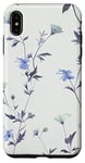 Coque pour iPhone XS Max Motif floral de fleurs sauvages bleu gris