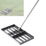 FLBTY Lawn Leveling Rake, Golf Garden Grass Level, with 43-inch Handle, Heavy-duty Stainless Steel Large-capacity Lawn Push Level Tool Golf Equipment