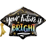 Qualatex 21568 Ballon en aluminium en forme de casquette de 104 cm avec inscription « Your Future Is Bright »