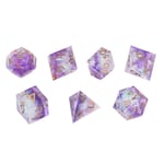 7-delad tärningssats i harts, polyhedral spel, DND-tärningar, tydliga siffror, stabilt spel, välbekanta RPG-tärningar
