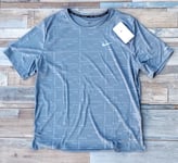 Nike Dri-Fit UV Running Division Miler T-Shirt Mens Medium Grey Training Top New