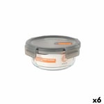 Hermetisk matlåda MasterChef Grå Transparent Rund 640 ml (6 antal)