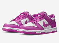 Nike Dunk Low BG Big Kids White Active Fuchsia Pink Trainers Sneakers Footwear