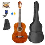 Gitarrpaket brun trä färgat MAX SoloArt klassisk akustisk gitarr (39") Startset - Brun (trä)