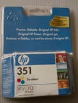 Genuine HP #351 Tri-colour Ink Cartridge CB337EE 201 (dated Jan 2010)