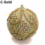 1pc Christmas Ball Hanging Pendants Drop Ornament Gold C