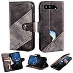 BELLA BEAR For Asus Rog Phone 5 Case [Card Holder] [Kickstand] [Wallet Case] Leather Flip Wallet Case for Asus Rog Phone 5(Black)