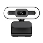 4K USB Plug & Play webbkamera med inbyggd mikrofonbelysning för livestreaming videosamtal videokonferens onlineundervisning