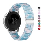 DEALELE Strap Compatible with Samsung Gear Sport/Galaxy 3 41mm / Galaxy Watch 4 / Galaxy Watch 42mm / Active/Active 2 / Huawei GT2 42mm, 20mm Colorful Resin Replacement Bands, Sky blue