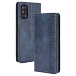 FANFO® Case for Realme 7 Pro, Premium Leather Wallet Magnetic Clasps Folio Book Style Cover, Blue