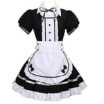 2022 Lolita aid Kostymer Fransk aid Dress Flickor Kvinna Amine Cosplay Kostym Servitris aid Party Scen Kostymer Set Black M