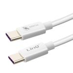 Câble USB-C vers USB-C 60W Charge et Synchro Fast Charge 3A 1.2m LinQ Blanc