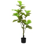 Konstgjort fikusträd 30 blad 125 cm grönt