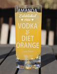 Personalised Engraved Boxed Vodka & Orange Glass Birthday Xmas Gift Est. Heart
