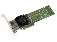 KALEA-INFORMATIQUE Carte contrôleur M2 PCIe 3.0 x8 pour 2 SSD M.2 NVMe M Key. Chipset PLX PEX 8747-32GB par SSD, 64G au Total. High et Low Profile.