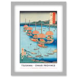 Tsushima, Tenno Festival Owari Province Utagawa Hiroshige Japan Woodblock Classic Collection Artwork Framed Wall Art Print A4