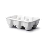 Wm Bartleet & Sons Traditional Porcelain 6 Eggs Storage Box/Tray for the Fridge or Kitchen Worktop – White