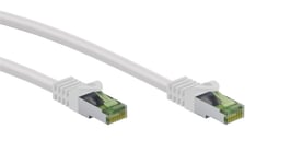 Goobay RJ45 patchkabel med CAT 8.1 S/FTP råkabel, AWG 26, vit kopparledare, LSZH halogenfri kabelhölje, RJ45-kontakt (CAT 6A), 15 m