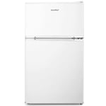 COMFEE' RCT87WH2(E) Under Counter Fridge Freezer, 87L Small Fridge Freezer with Light, Removable Shelves, Adjustable Thermostats, Reversible Doors,White