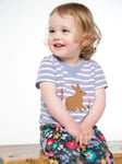 Frugi Kids' Organic Cotton Easy On Appliqué Bunny & Flower T-Shirt, Lavender