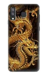 Chinese Gold Dragon Printed Case Cover For Samsung Galaxy A8 Star, A9 Star