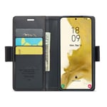 CaseMe Slim Plånboksfodral RFID-skydd Samsung Galaxy S22 svart