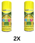 2X 400ML Daybreak Yellow Paint Garden Aerosol Spray Long Lasting Shades for Wood