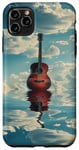 Coque pour iPhone 11 Pro Max Guitare acoustique Nuages Ciel Eau Acoustique