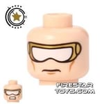 LEGO Minifigure Head White Goggles