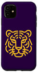 Coque pour iPhone 11 Essence de tigre doré - Line Art Graphic