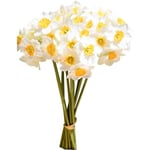 12 st vita konstgjorda påskliljor blommor 41 cm för fest- och heminredning
