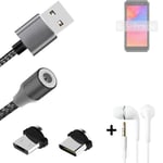 Data charging cable for + headphones Ulefone Power Armor X11 Pro + USB type C a.