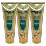 3 X Pantene Smooth & Silky Miracle Serum Conditioner - 220ml