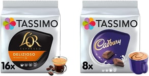 Tassimo L'OR Espresso Delizioso Coffee Pods X16 (Pack of 5, Total 80 Drinks) & C