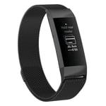 Magnetisk Fitbit Charge 3 bånd - Svart