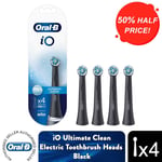 Oral-B iO Ultimate Clean Toothbrush Refill Replacement Heads Black, 4 Pack